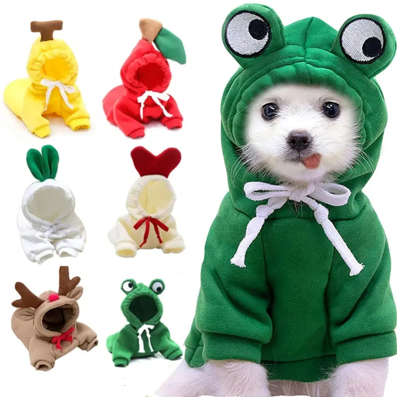 Cute Fruit Dog Clothes For Small Dogs Hoodies Winter Warm Fleece Pet Clothing Puppy Cat Costume Coat For French Chihuahua Outfit My Store