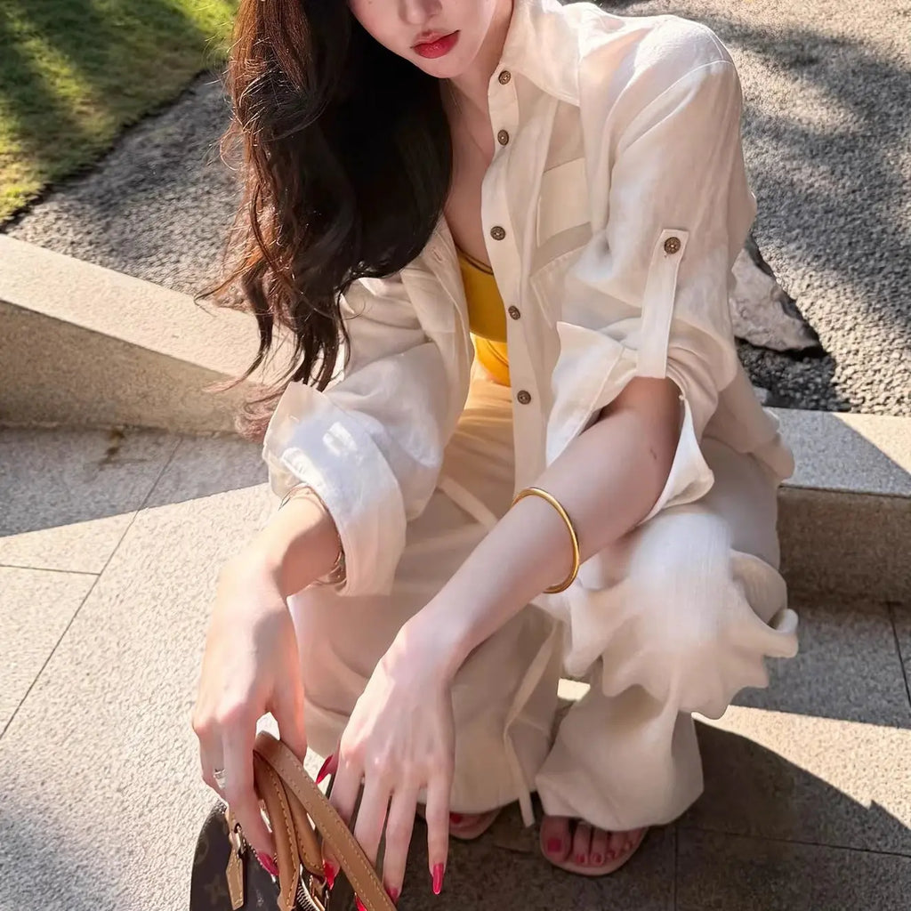 Loose White Shirt for Women Casual Top eprolo