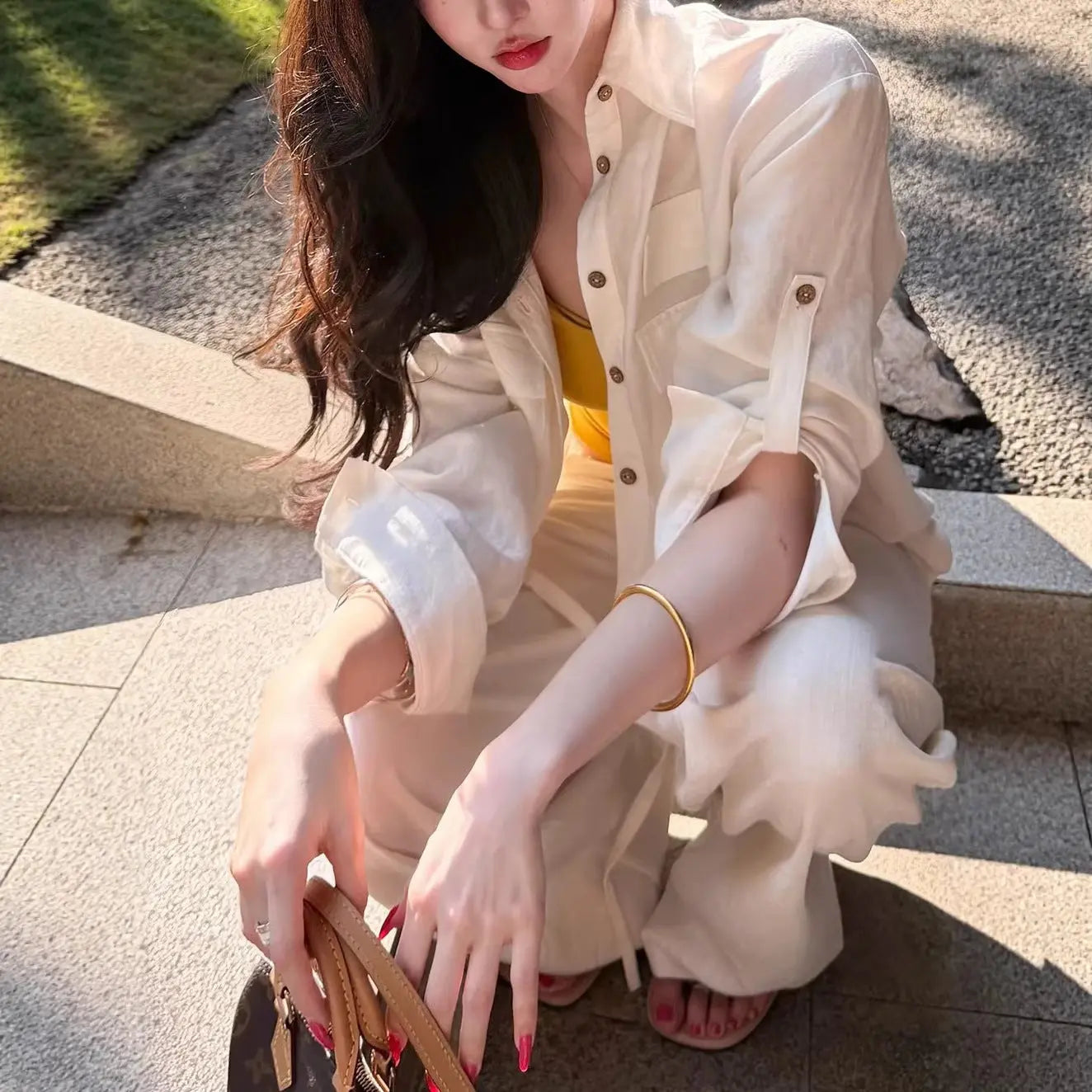 Loose White Shirt for Women Casual Top eprolo