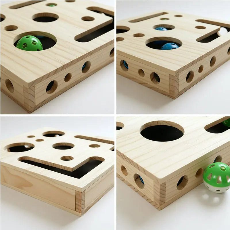 Durable Cat Nail Grinder with Bell Ball & Interactive Maze Tunnel - Enriching Toy and Scratching Activity for Active Kittens eprolo