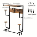 Wooden Motorcycle Helmet Wall Mount, 4 Hat Racks with 4 Helmet Hooks, Wall Display Storage for Bike Gear eprolo