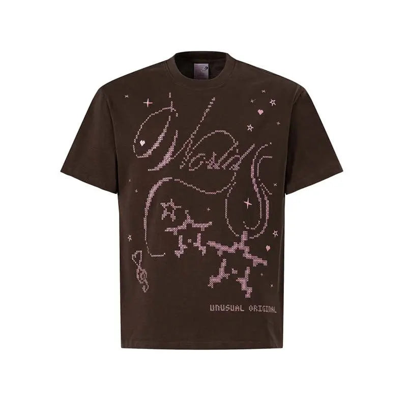 Alphanumeric printed round neck short sleeved shirt eprolo