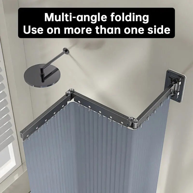 Foldable Shower Curtain Set, Invisible Waterproof Polyester Shower Divider, Retractable for Wet & Dry Zone Separation. eprolo