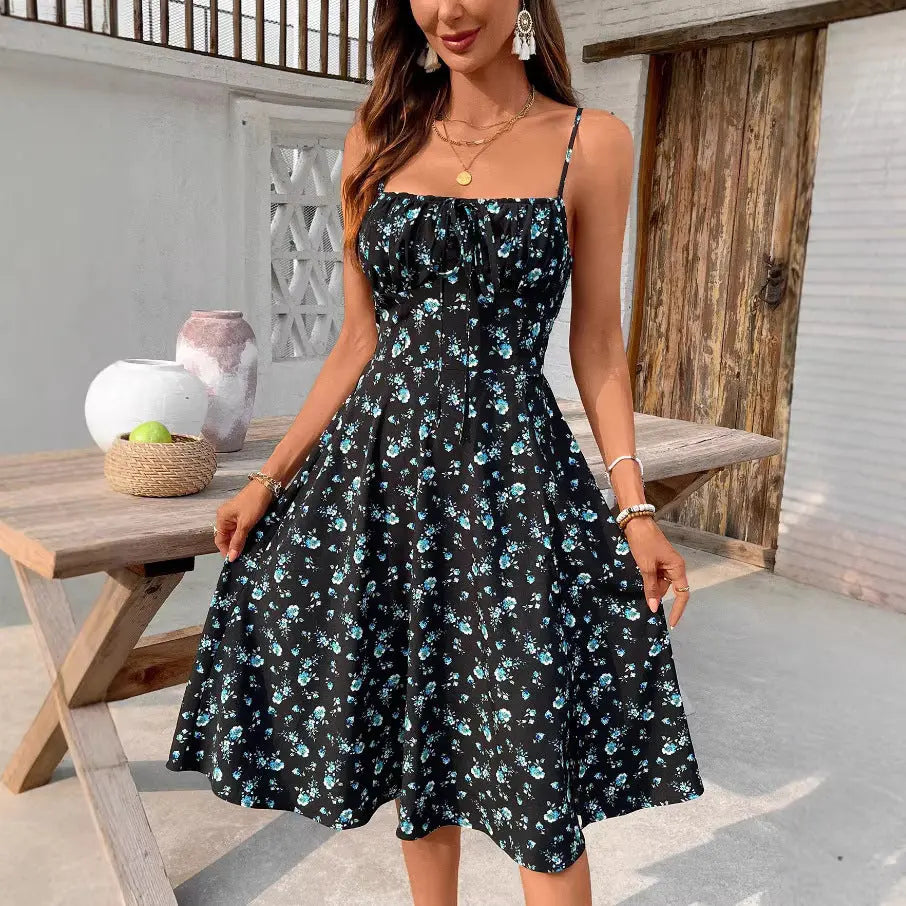 Floral printed slit dress eprolo