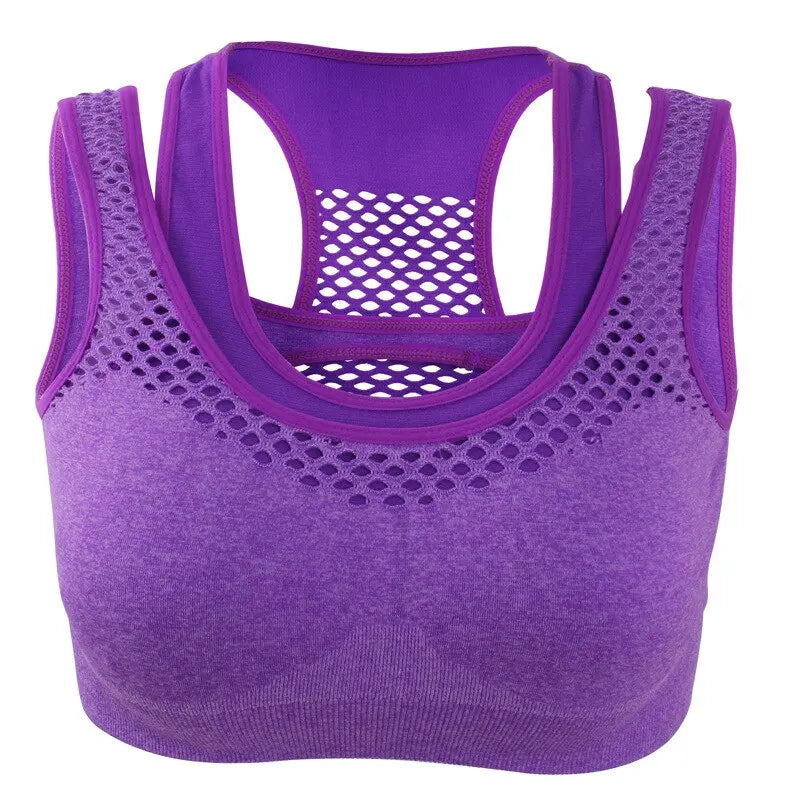 Safty Sports Bra High Stretch Breathable Top Fitness Women Padded Running Yoga Gym Seamless Crop Bra eprolo