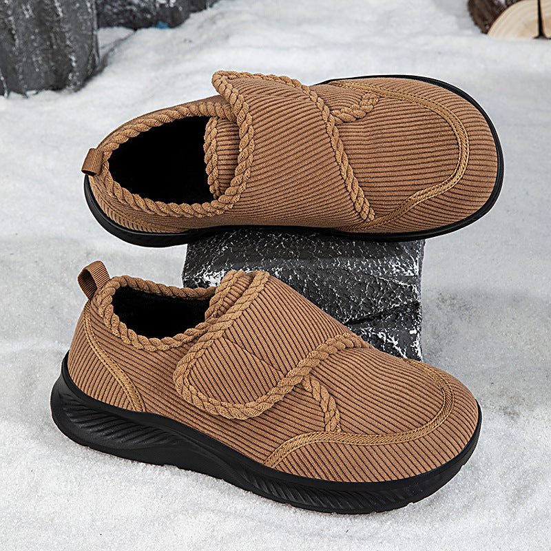 Winter and Autumn Wide-Fit Fleece-Lined Warm Shoes for Elderly Extra-Wide and Extra-Thick Rehabilitation Shoes for Broad Feet and Swollen Feet Walking Shoes eprolo