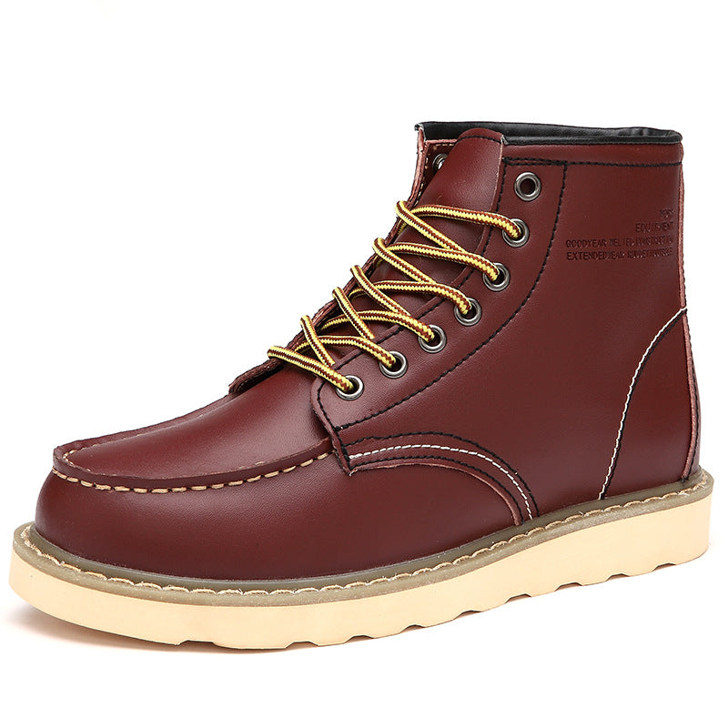 British casual high top genuine leather work boots big toe leather shoes eprolo