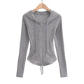 Waist slimming hooded cardigan top eprolo
