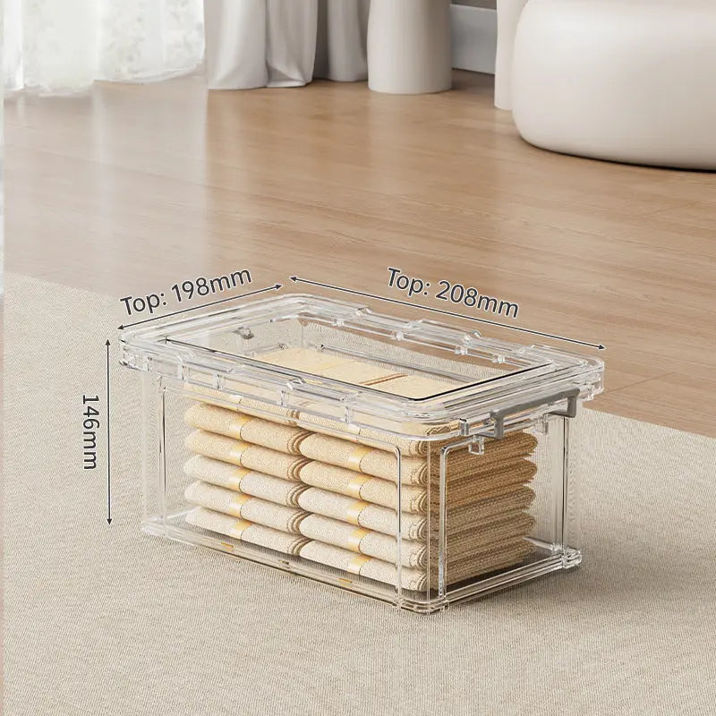 Large Transparent Plastic Storage Box - Perfect for Organizing Clothes, Quilts, Toys, and Snacks in Wardrobe & Home Use eprolo