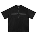 Star letter printed suede short sleeved shirt eprolo