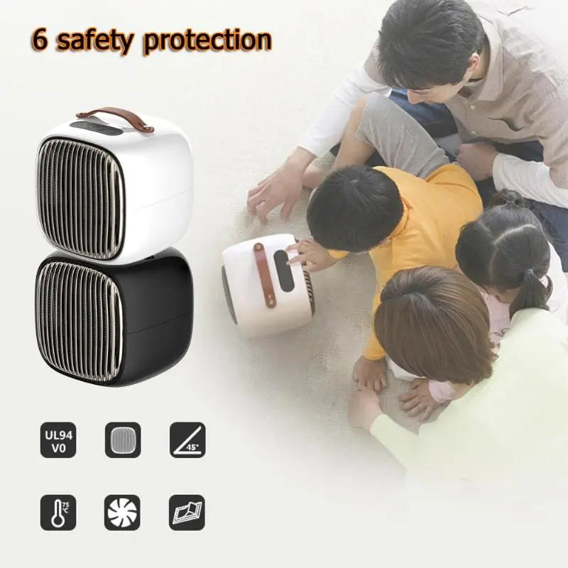 Mini 800W Space Heater Portable Winter Warmer Fan Personal Electric Heater for Home Office Ceramic Small Heaters US/ EU Plug eprolo