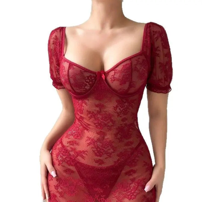 Sexy Perspective Lace Wrapped Hip Dress Passionate Sex Underwear for Women eprolo
