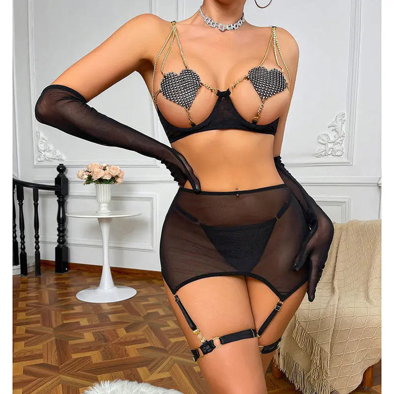 Sexy Underwear Sexy Women's Hollow Splicing Underwear Sex Set eprolo