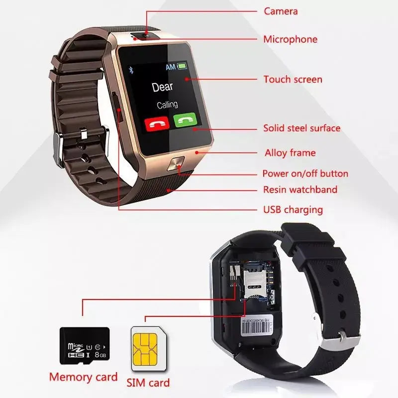 DZ09 Smart Watch Bluetooth Children's Phone Watch Touch Screen Card Multi-Language Smart Wearable Call Upgrade eprolo
