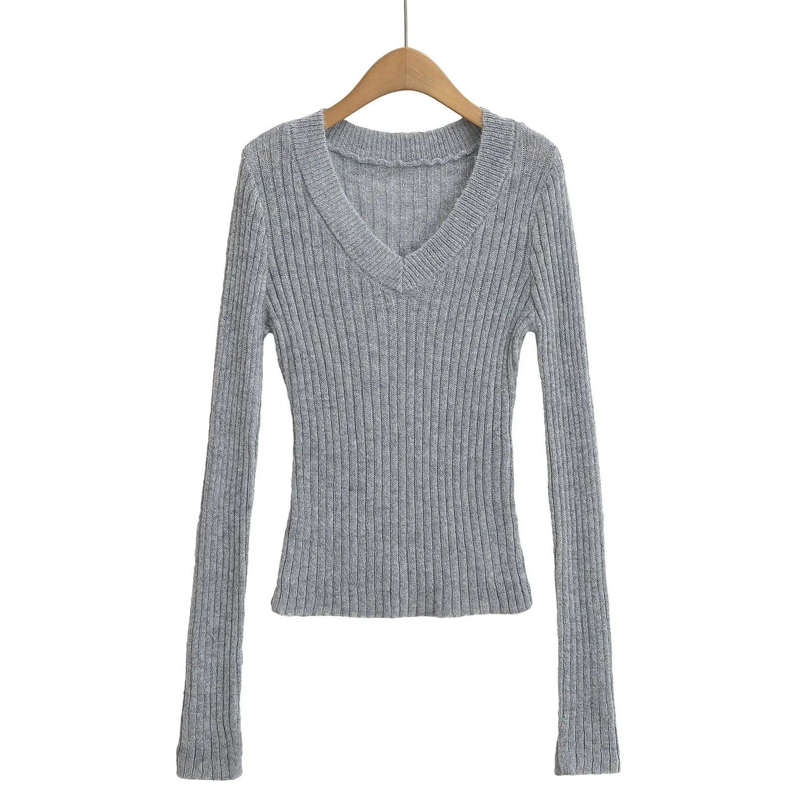 V-neck long sleeved elastic slim fit headband top eprolo