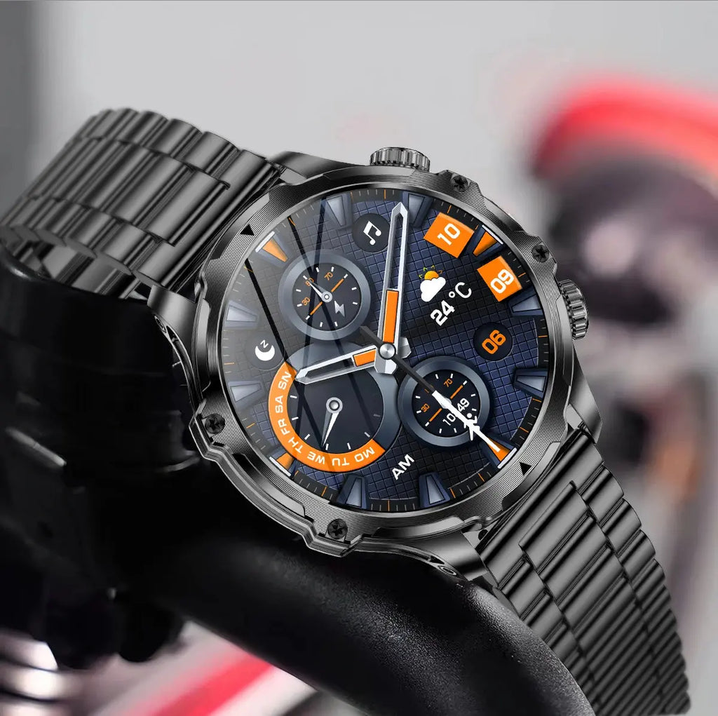 AK75 Smart Watch Flashlight  Men Outdoors Sports Fitness Tracker 700mah Large Battery BT Calling LED Light Smartwatch eprolo