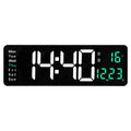 Large Digital Wall Clock with Remote Control, Temperature, Date, Week Display, Memory Function, Dual Alarms, and LED Wall Mount eprolo