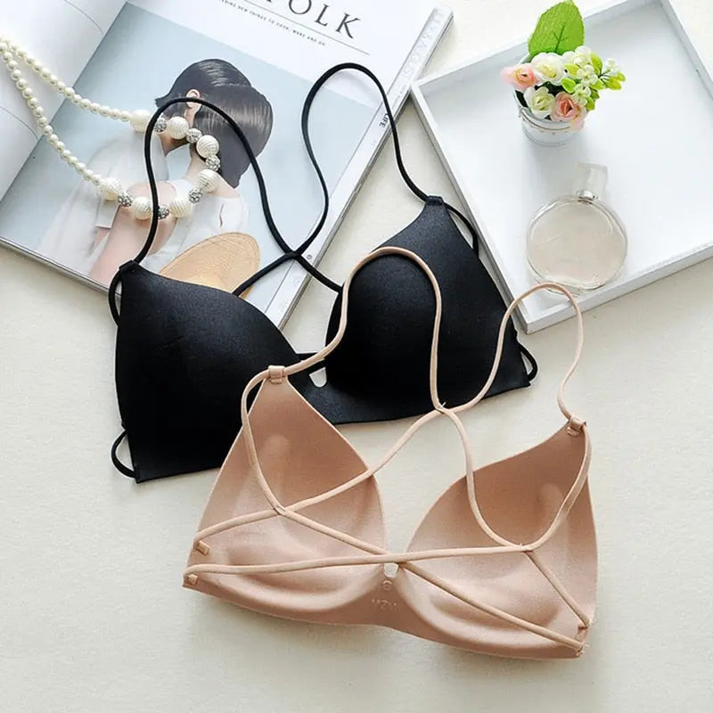 Seamless Women  Hollow Out Bra For Women Wireless Thin Underwear Sexy Lingerie Soft Bras Bralette eprolo