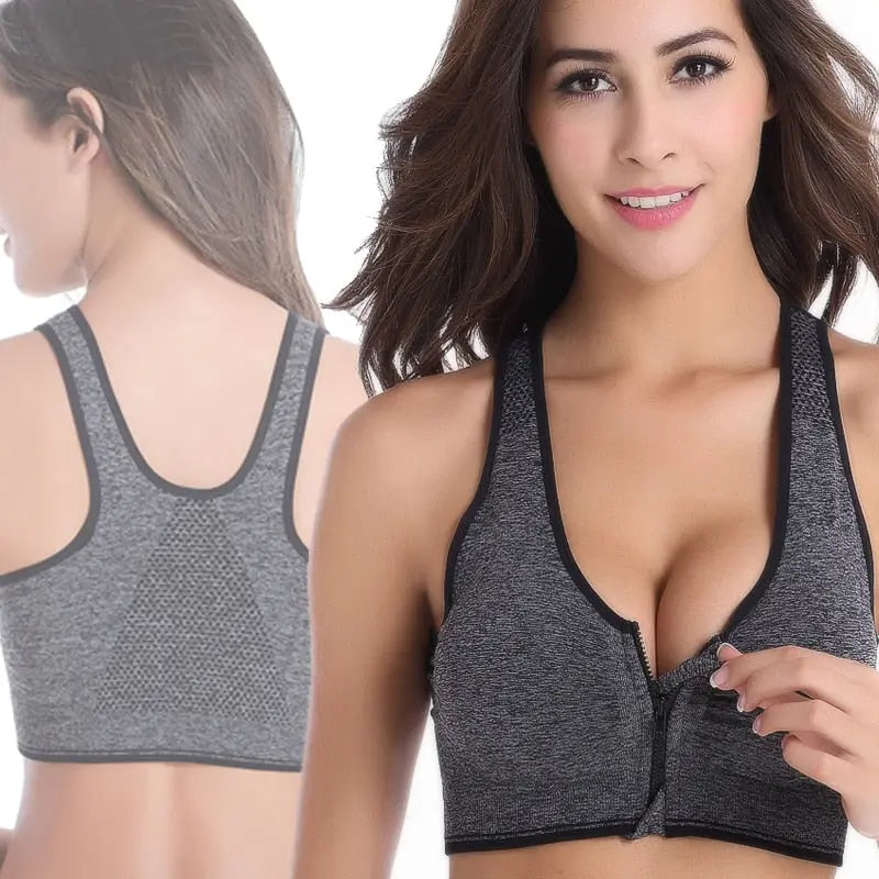 7 Colors Women Zipper Push Up Sports Bras,Padded Wirefree Shockproof Gym Fitness Athletic Running Yoga Vest Sports Tops-in Sports Bras eprolo