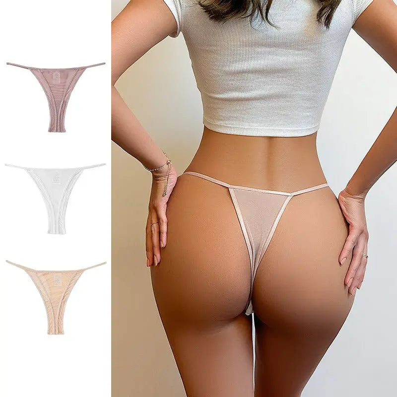 Sexy Thong European and American Thin Thong Underwear Girls Ice Silk Girls Seamless Nude Breathable Women eprolo