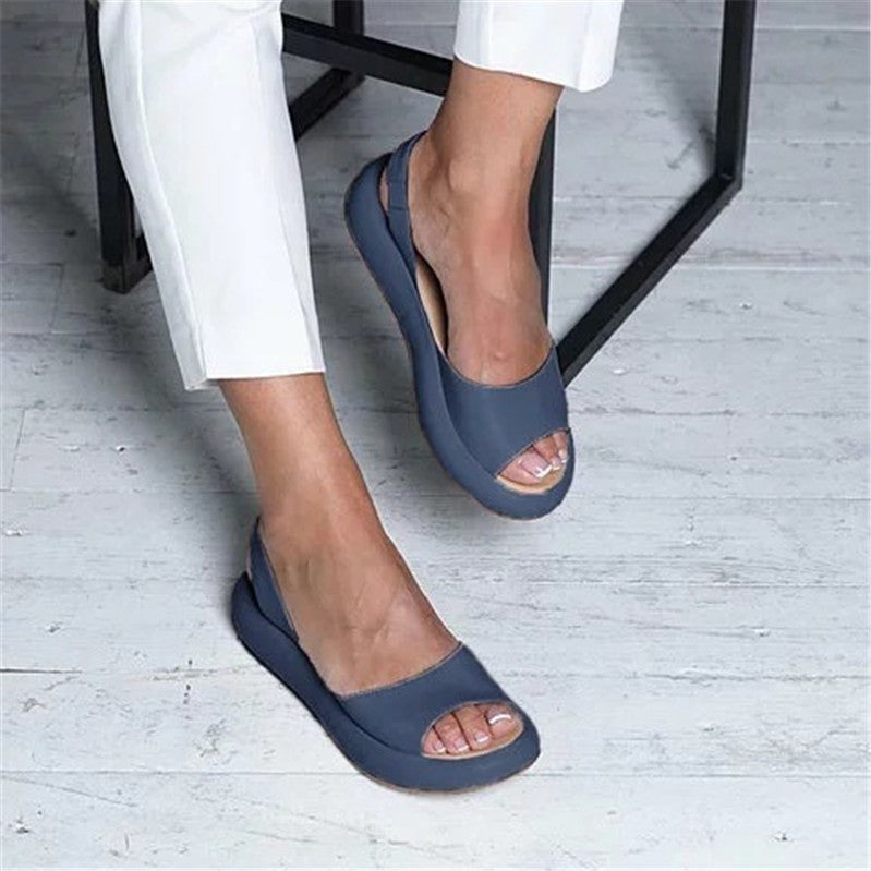 Flat bottomed low heel fish mouth thick soled women's sandals eprolo