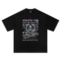 Badge mottled letter print round neck short sleeved shirt eprolo