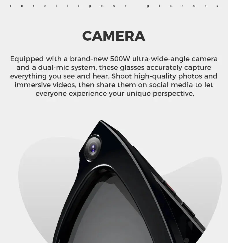 Bluetooth AI shooting glasses Bluetooth call voice assistant real-time translation 5-megapixel shooting stabilization eprolo