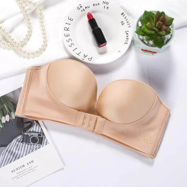 Push Up Bra Padded Party Wedding Bras Invisible Bra Strapless Bralette Cup eprolo