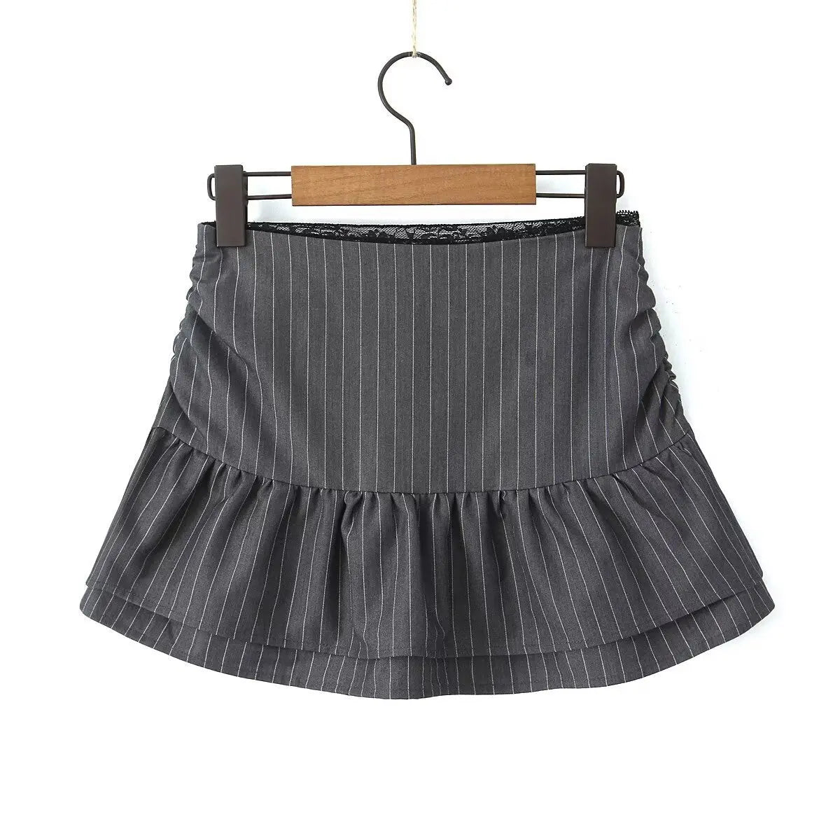 Style Stripe Elastic Waist Drawstring Slim Fit Skirt eprolo