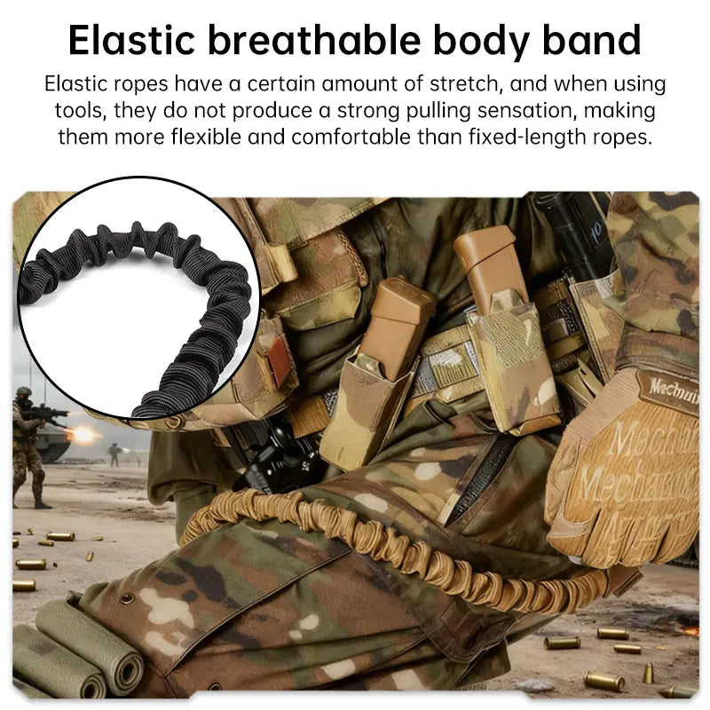 Tactical Bungee Cord - Quick-Release Climbing Buckle, Adjustable Safety Rope with Dual-End Hook for Secure Hanging eprolo