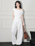 Pure Desire One-Shoulder Sleeveless T-Shirt for Women, Slim-Fitting and Flattering Top eprolo