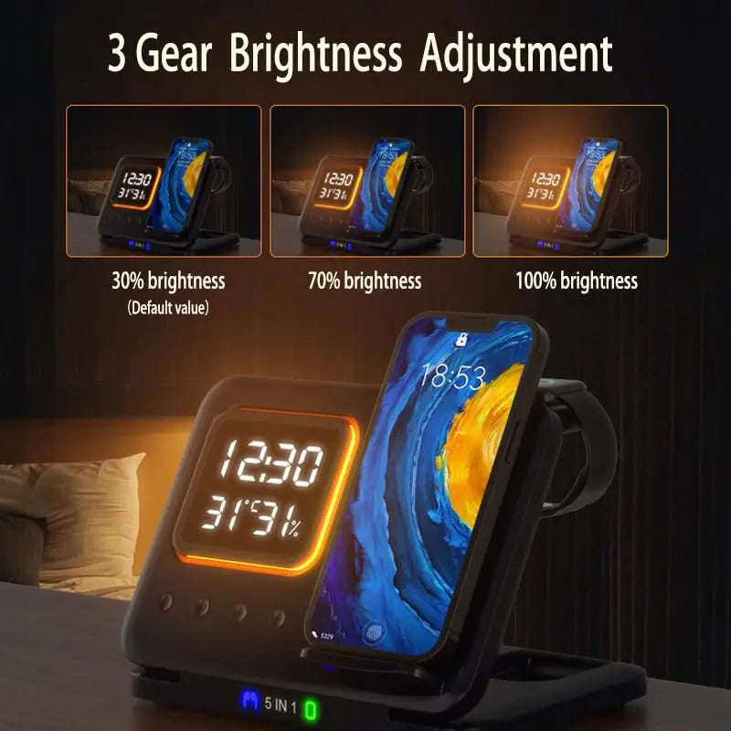 Phone Stand Tabletop 15w Fast Charging 5 in One Universal Wireless Charger Desk Charger for Iphone eprolo
