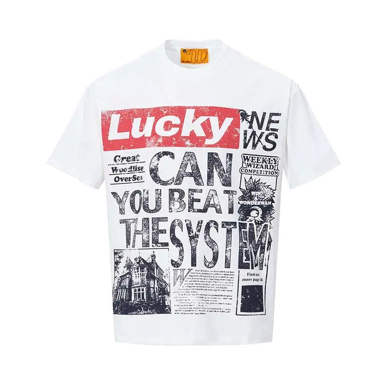 Letter mottled printed short sleeved t-shirt eprolo
