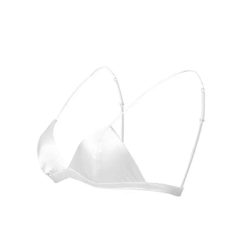 Steel Ring Elastic Bra Summer Sexy Beauty Back Bra Mulberry Silk Scarless Triangle Cup Underwear for Women eprolo