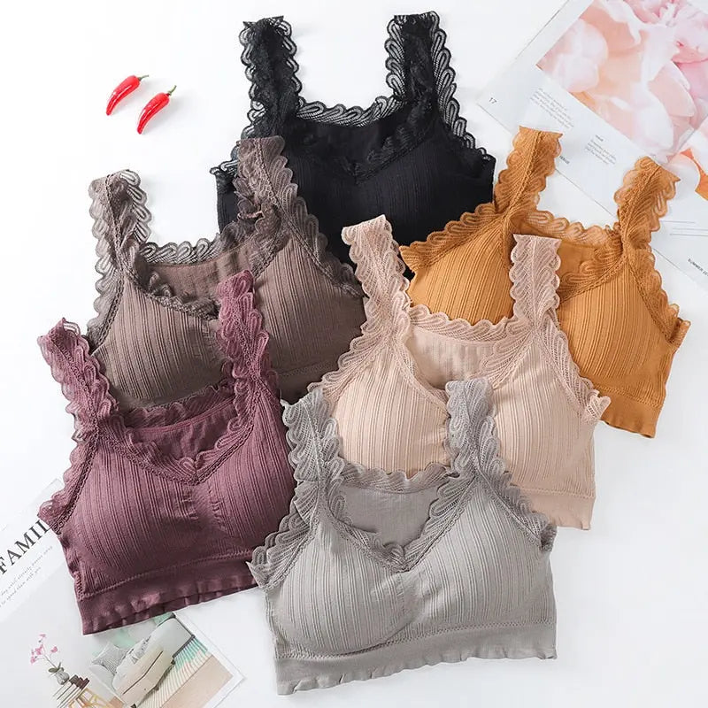 Lace Bra Women Girls Yoga Tops Fashion Fitness Sport Bra Cotton Women Tops eprolo