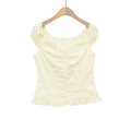 Solid Color Short Sleeve Button-Up Collar Women's Top eprolo