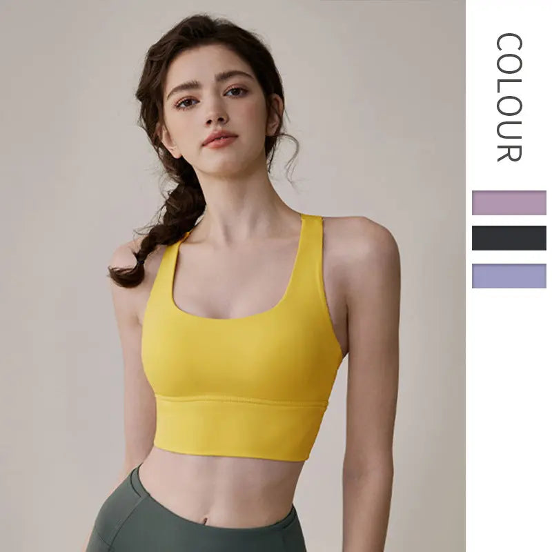 Sports Bra Shockproof High-Intensity Running Bra Fitness Top Vest Style Yoga Suit For Women eprolo