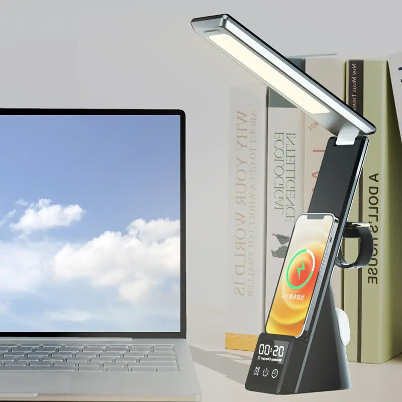 Newest Multi-Function Table Lamp Clock Convenient Three In One Fast Charger For Mobile Phone Watch Headset Wireless Charging eprolo