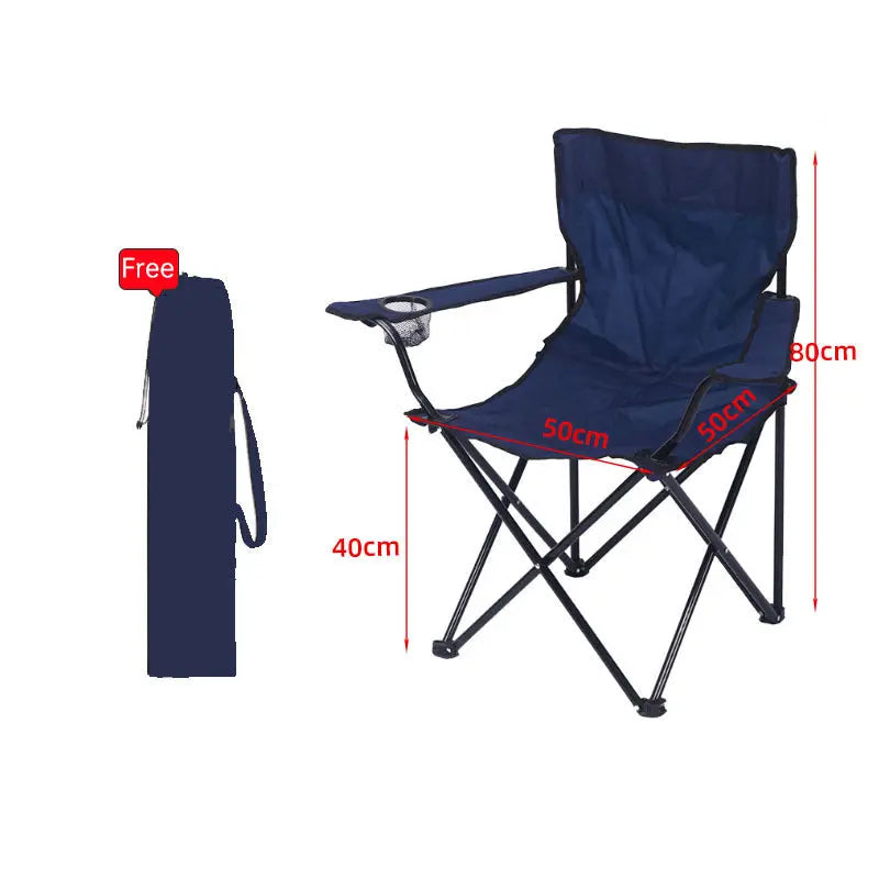 Portable Folding Camping Chair - 50x50x80cm Fishing Seat, Lightweight & Sturdy, Holds Up to 130kg, Easy to Carry eprolo
