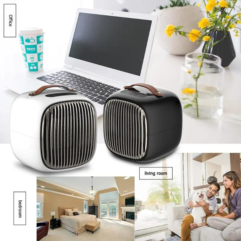Mini 800W Space Heater Portable Winter Warmer Fan Personal Electric Heater for Home Office Ceramic Small Heaters US/ EU Plug eprolo
