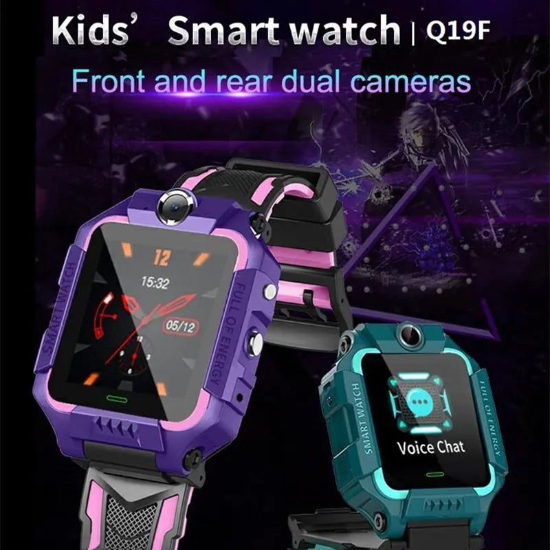 Q19 Dual Cameras Flip design waterproof Kids Smart Watch LBS Positioning SOS Mobile Phone Watch eprolo