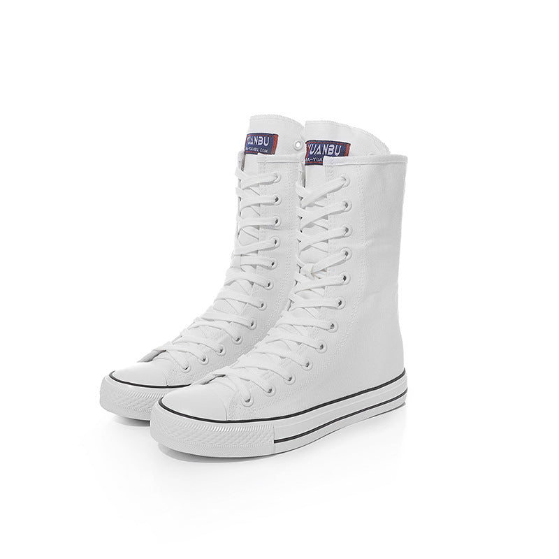 Canvas Shoes with Front Lace-Up and Side Zipper, Women's Sneakers eprolo