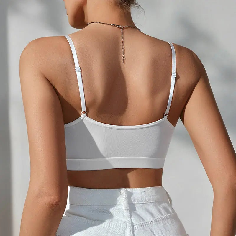 Sexy underwear women summer thin women's bra without steel ring printing comfortable breathable bra gathered vest eprolo