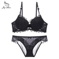Womens Lace Bra Brief Sets Seamless Push up Bras White Black Sexy Lingerie Gathering france bras Plus size Cup eprolo