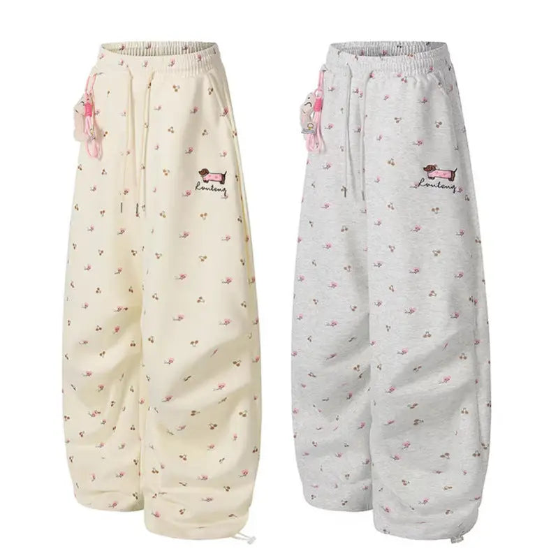 Drawstring Pendant Wide-Leg Pants for Women Casual Loose Slimming Trousers eprolo