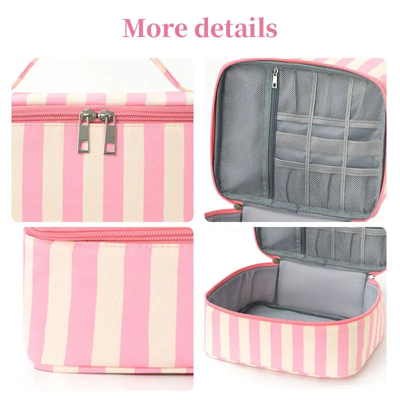 Double Layer Nail Polish & Essential Oils Storage Bag, Portable 30-Compartment Nail Care Kit, Manicure Tools Organizer Case eprolo