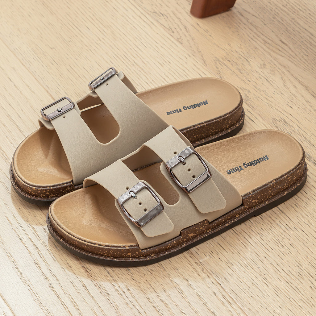 Birkenstock Sandals Women's Fashion Slip-On Flat One-Strap Beach Sandals for Summer Outdoor Wear eprolo