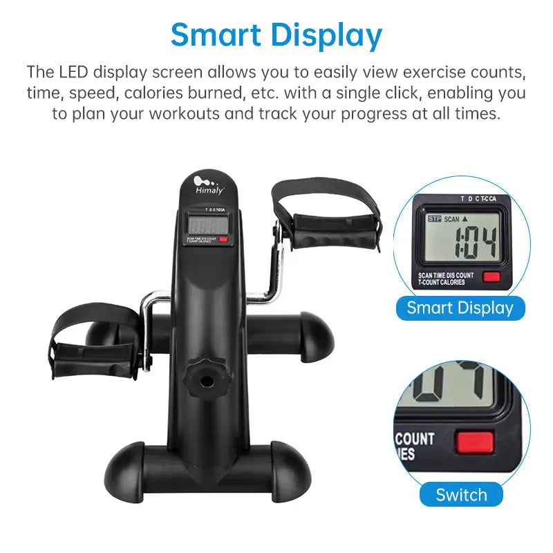 Space Saving Home Cycling Bike with LCD Monitor, Adjustable Resistance, Arm & Leg Workouts, Black/Silver eprolo