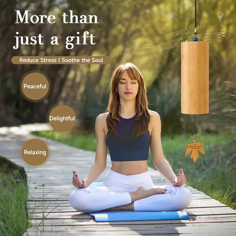 Bamboo Wind Chime, Zen Home Decor with 8 Tones, Handcrafted Bells for Outdoor Garden, Patio, and Porch eprolo