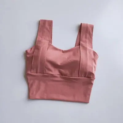 Yoga Bra Women Shockproof Sports Bra  Running Workout Gym Top Gathering Widened Shoulder Belt Bra Short Vest Tops eprolo